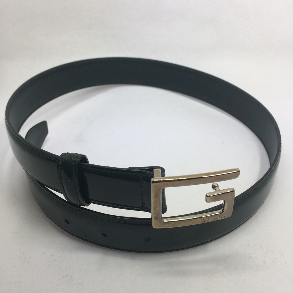 Gucci leather belt with square G buckle